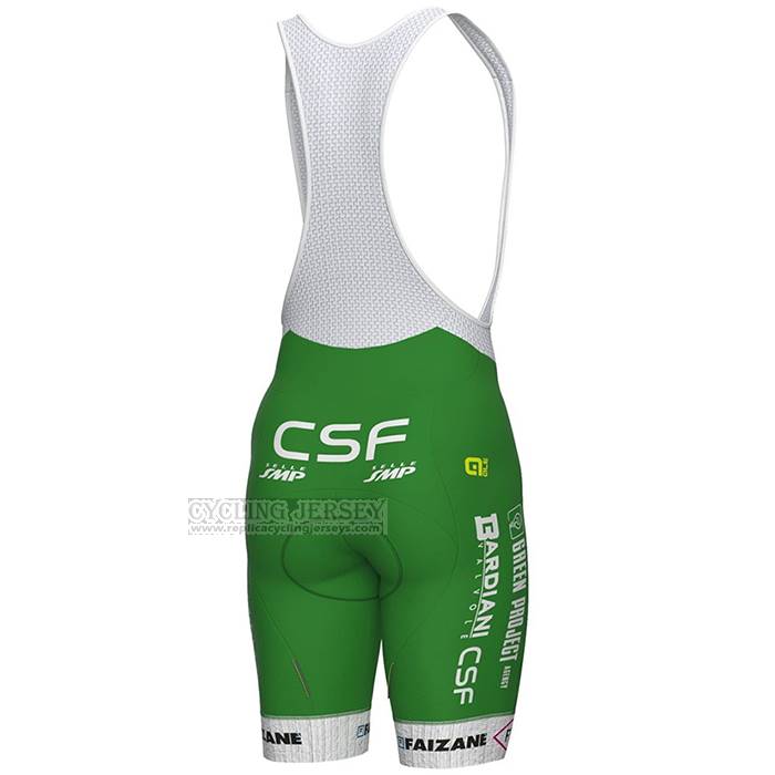 2023 Cycling Jersey Bardiani Csf Faizane Green White Short Sleeve And Bib Short